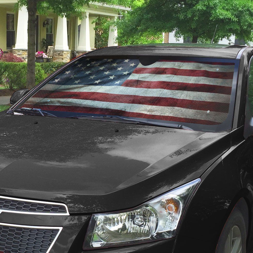 Gearhuman 3D American Flag Auto Sunshade ZK2805217 Auto Sunshade