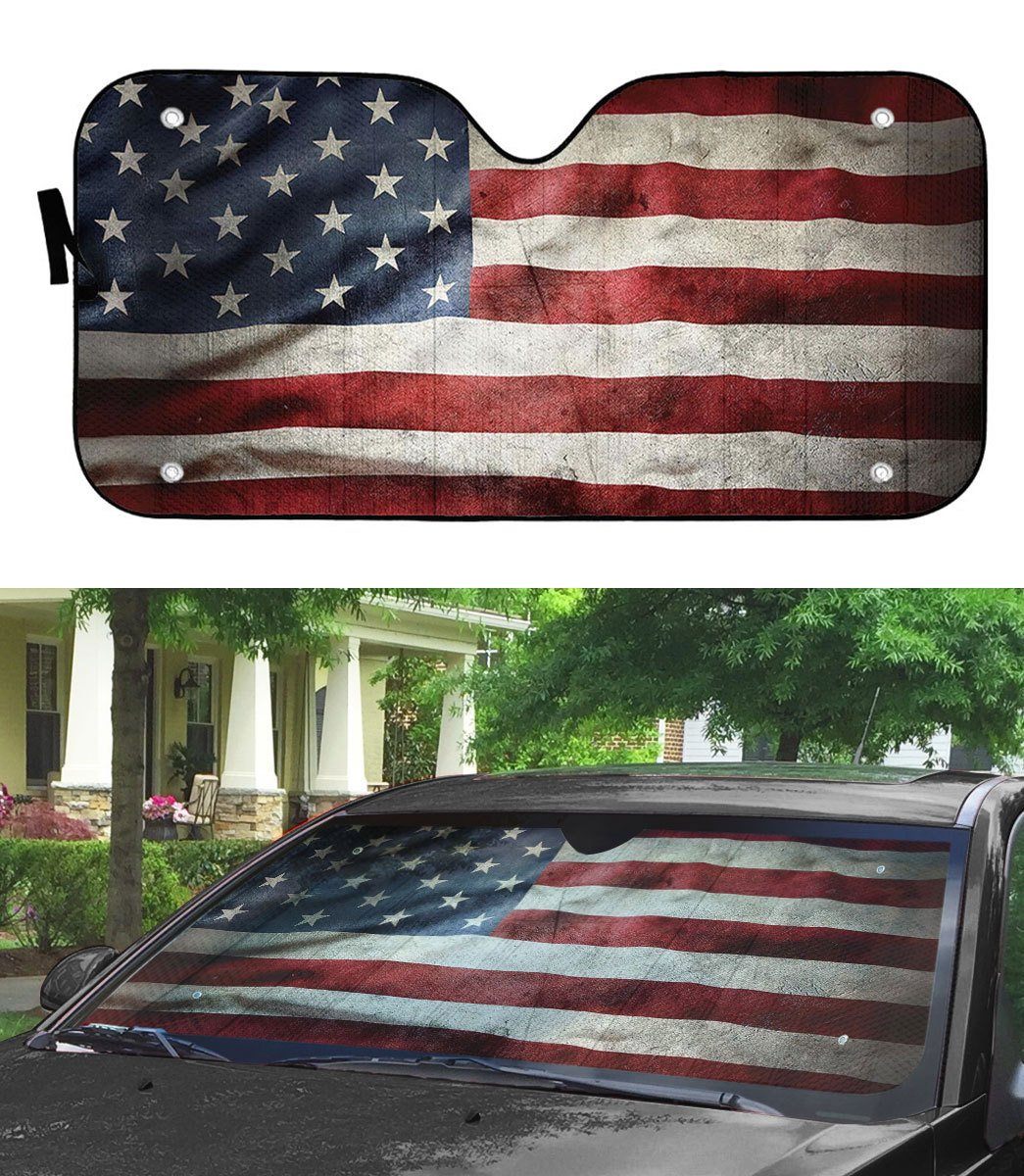 Gearhuman 3D American Flag Auto Sunshade ZK2805217 Auto Sunshade 