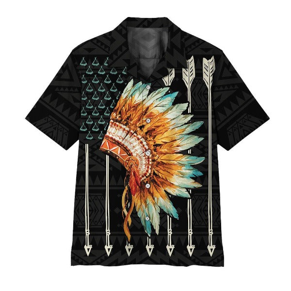 Gearhuman 3D American Native Flag Hawaii Shirt ZK2406213 Short Sleeve Shirt Short Sleeve Shirt S 